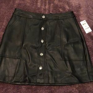 Black leather skirt Size 8